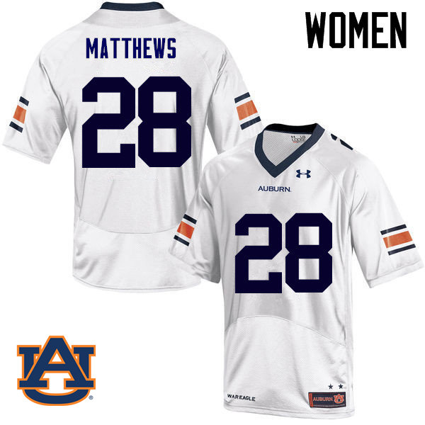 Women Auburn Tigers #28 Tray Matthews College Football Jerseys Sale-White